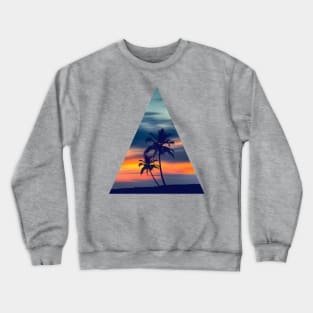 Palms and sunset Triangle Crewneck Sweatshirt